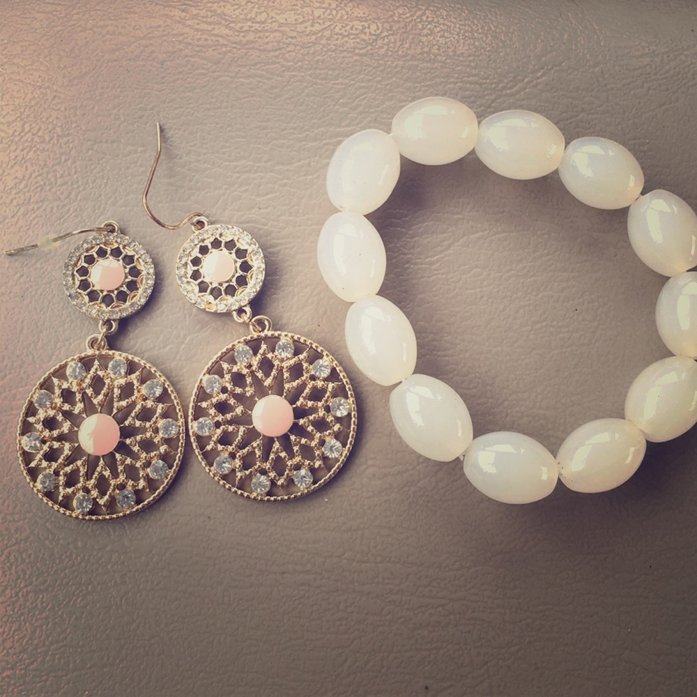 Earrings and bracelet